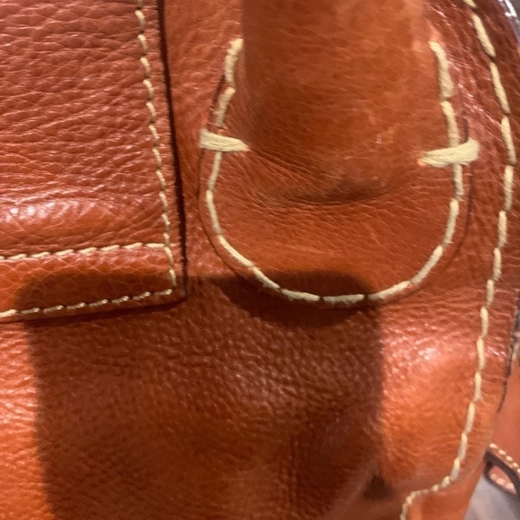 𝅺CHLOE Large Edith Vintage leather Satchel distressed cognac brown w/ stitching - Picture 10 of 16